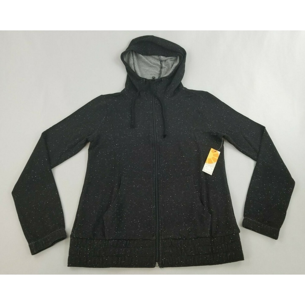 C&C California Sport Womens Black Speckled Full Zip Hoodie UM4028A S